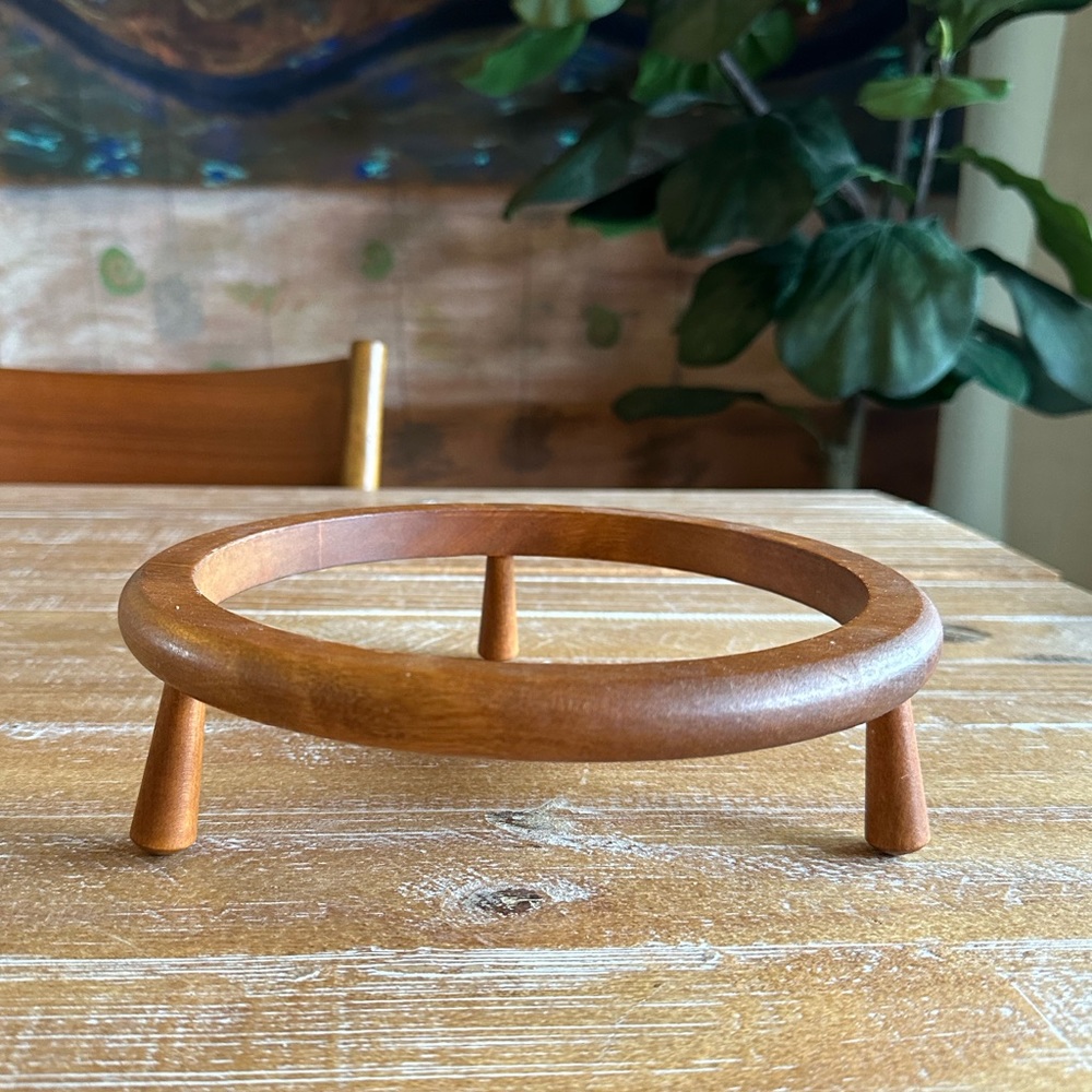 MCM Vintage Teak Planter Holder or Plate Riser